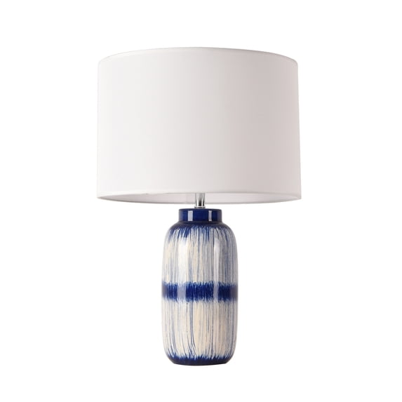 Pasargad Home Garcia Metal & Ceramic Table Lamp Lights, White & Blue