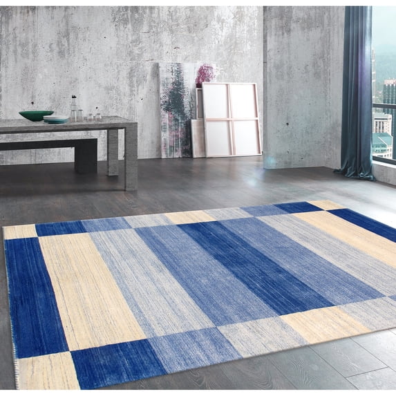 Pasargad Home Gramercy 10' x 14' Hand-Loomed Silk and Wool Blue Rug, For Indoor Space and all Age of Group