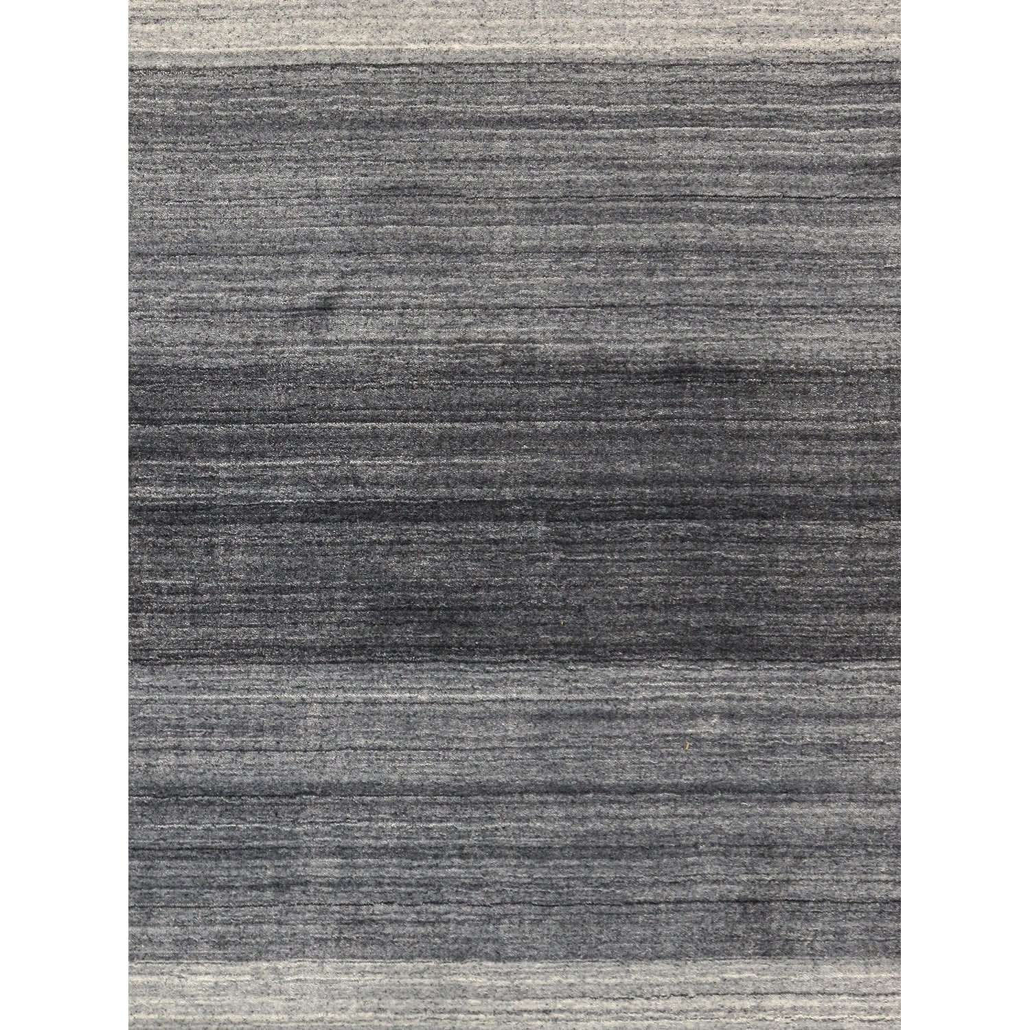 Handmade Off-White and Gray Wool Silk 4' x 6' Rug