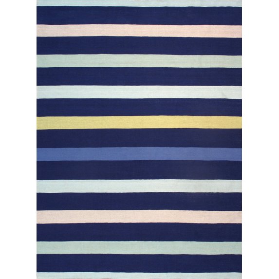 Pasargad Home Hampton Collection Indoor/Outdoor Area Rug- 4' 0" X 6' 0",Blue