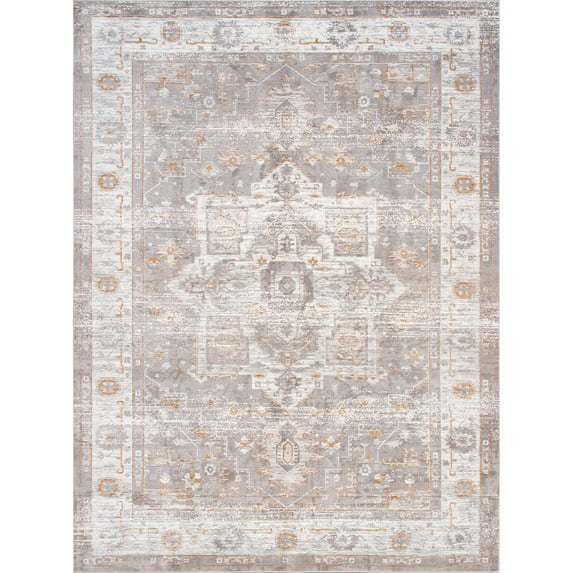 Pasargad Home Heritage 10' x 14' Power-Loomed Grey/Ivory Rug, For Indoor Space and all Age of Group