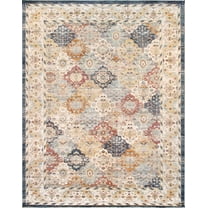 Pasargad Home Heritage 4' x 6' Power-Loomed Light Blue/Multi Rug, For Indoor Space and all Age of Group