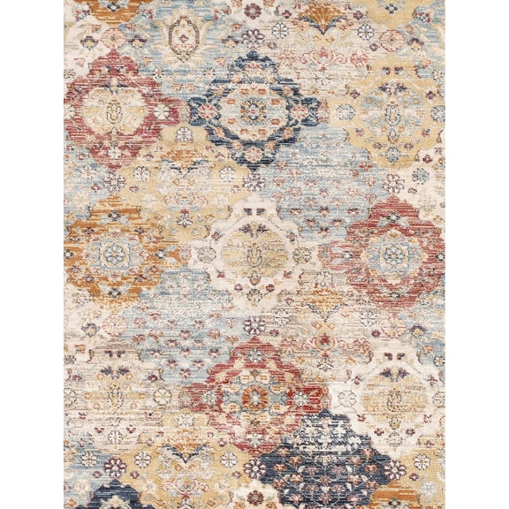 Pasargad Home  Turkish Heritage Collection Geometric L. Blue Area Rug- 4' 0" X  6' 0" - L. Blue