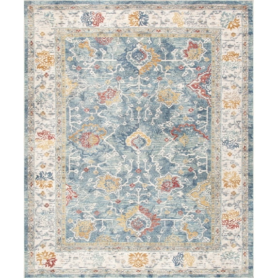 Pasargad Home Heritage 5' x 8' Power-Loomed Light Blue/Beige Rug, For Indoor Space and all Age of Group
