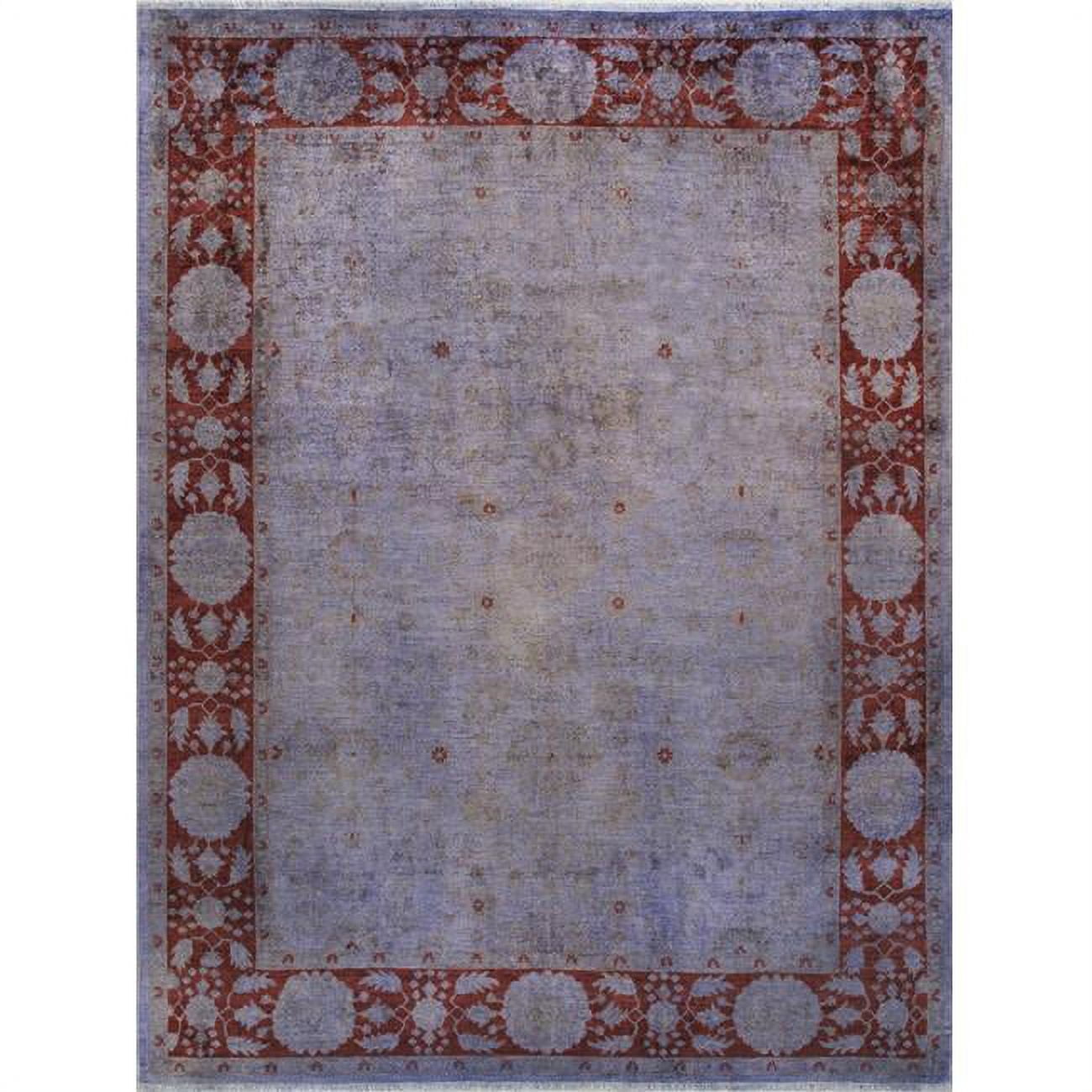 Lahore Essence Hand-Knotted Red Wool Rectangular Area Rug