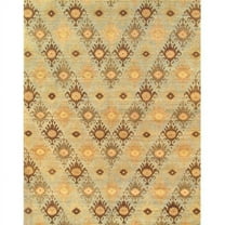 Pasargad Home Ikat 48" x 72" Hand-Knotted Lamb's Wool Area Rug in Blue/Brown