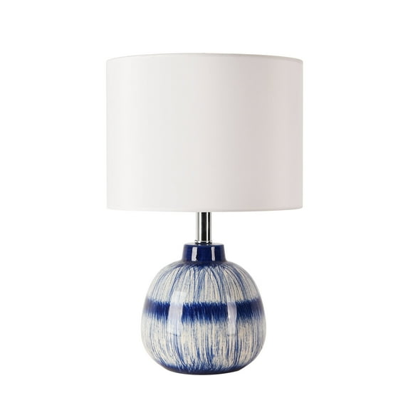 Pasargad Home Joshua Metal & Ceramic Table Lamp Lights, White & Blue