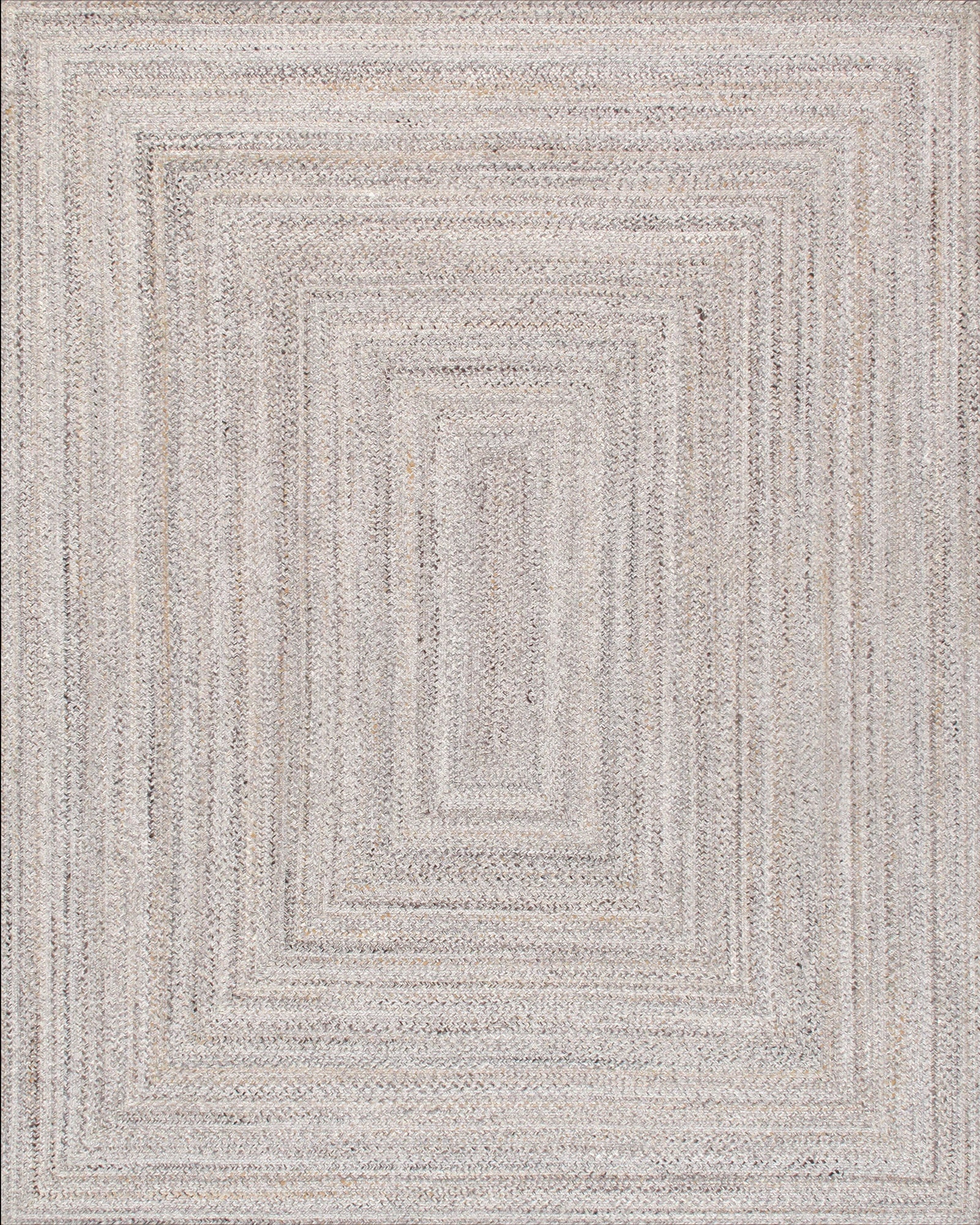Ivory Geometric Handmade Synthetic Braided Rectangular Rug 2' x 3'