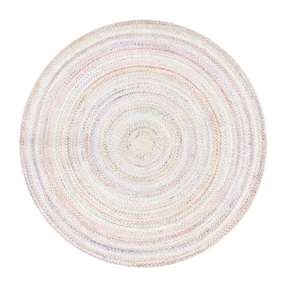 Pasargad Home Lagos 5' X 5' Hand Braided MultiColor Round Rug - All Ages, Indoors & Outdoors