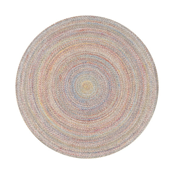 Pasargad Home Lagos 5' X 5' Hand Braided MultiColor Round Rug - All Ages, Indoors & Outdoors