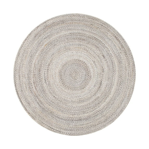 Pasargad Home Lagos 8' X 8' Hand Braided Grey/MultiColor Round Rug - All Ages, Indoors & Outdoors