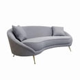 thumbnail image 1 of Pasargad Home Luna Collection Textured Fabric Curved Sofa, Grey, 1 of 8