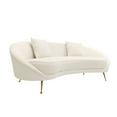 thumbnail image 1 of Pasargad Home Luna Collection Textured Fabric Curved Sofa, Ivory, 1 of 10