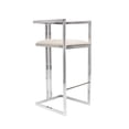 thumbnail image 1 of Pasargad Home Luxe Faux Leather Bar Stool Taupe, 1 of 6
