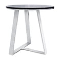 thumbnail image 1 of Pasargad Home Luxe Glass & Steel End Table, Black, 1 of 5