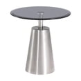 thumbnail image 1 of Pasargad Home Luxe Glass & Steel Side Table, Black/Chrome, 1 of 6