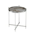 thumbnail image 1 of Pasargad Home Luxe Glass & Steel Side Table, Multicolor, 1 of 4