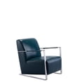 thumbnail image 1 of Pasargad Home Luxe Faux Leather Armchair Teal, 1 of 5