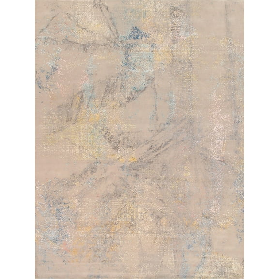 Pasargad Home Modern Collection Hand-knotted Silk & Wool Area Rug- 9' 3'' X 12' 1''