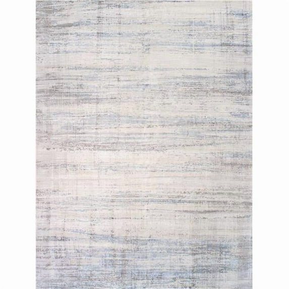 Pasargad Home Modern Collection Handloom Silver Bsilk & Wool Area Rug- 5' 0" X 8' 0"