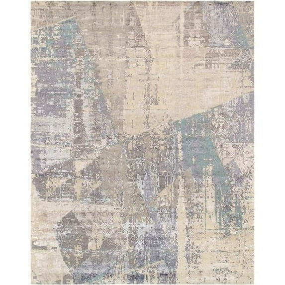 Pasargad Home Modern Collection Silk & Wool Area Rug, Grey Grey 10' x 14' 10' x 14'