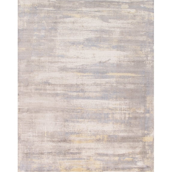 Pasargad Home Modern Hand-loomed Bsilk & Wool Area Rug 10' 0" X 14' 0" Ivory
