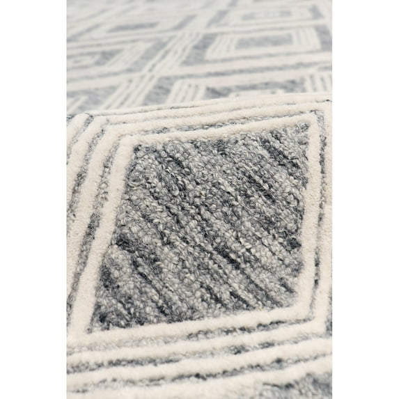 Pasargad Home Modern Collection Hand-Tufted Wool Area Rug, 12' 0" X 15' 0", Silver