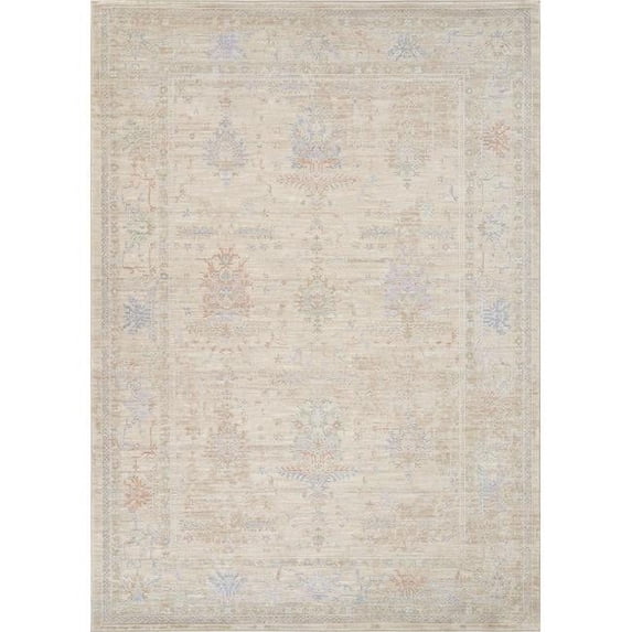 Pasargad Home Mona 9' x 12' Power-Loomed Beige Rug, For Indoor Space and all Age of Group