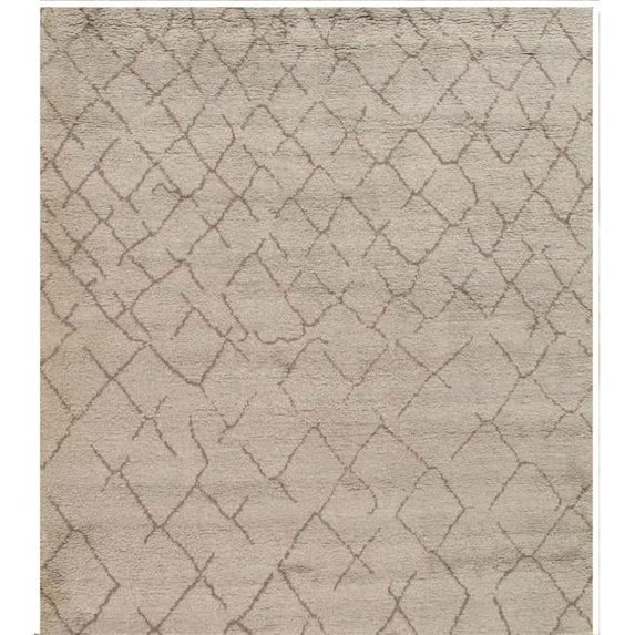 Pasargad Home Moroccan Collection Hand-Knotted Lamb's Wool Area Rug- 8' 9" X 9' 11"