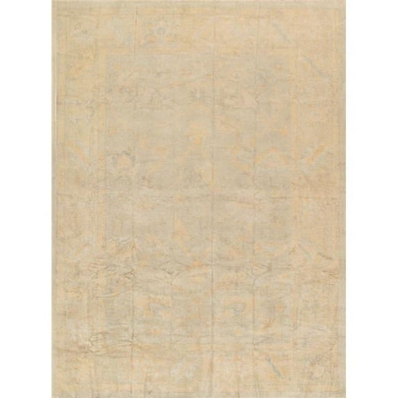Pasargad Home Oushak 125" x 166" Hand-Knotted Lamb's Wool Area Rug in Beige