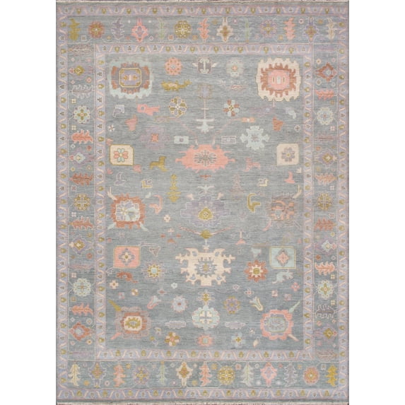 Pasargad Home psf-08 8x10 Oushak Collection Hand-Knotted L. Blue Wool Area Rug- 7'11' X 10' 2'