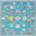 thumbnail image 1 of Pasargad Home Oushak Collection Wool Turquoise Area Rug- 6' 0" X  6' 1", 1 of 7
