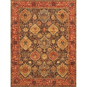 Pasargad Home P-LAVAR 6X9 Azerbaijan Collection Hand-Knotted Wool Area Rug- 6 ft. 1 in.  X 9 ft. 0 in.   Navy