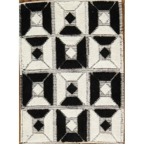 Pasargad Home PFTS-3 2X3 Pasargad Home Modern Collection Hand-Knotted Lamb's Wool Ivory Area Rug- 2' 0' X 3' 0'