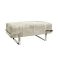 thumbnail image 1 of Pasargad Home Safari Steel & Cowhide Bench Silver, 1 of 6