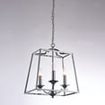 thumbnail image 1 of Pasargad Home Lionnel 3-Light Metal & Glass Chandelier Light in Chrome/Clear, 1 of 5