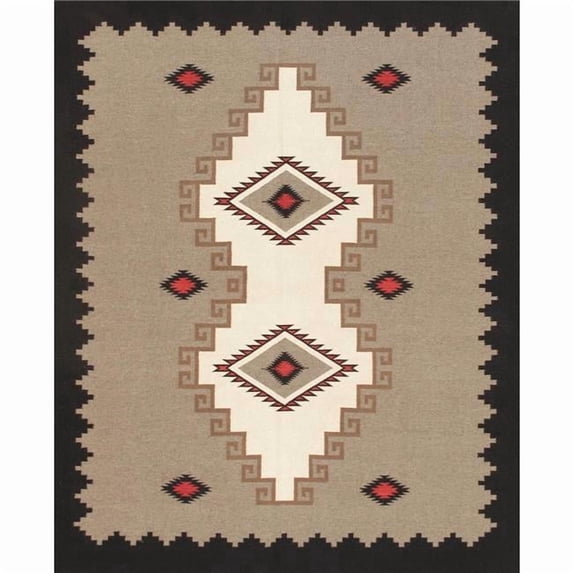 Pasargad Home PNT-357 8x10 Tuscany Reversible Wool Mocha/Ivory Area Rug