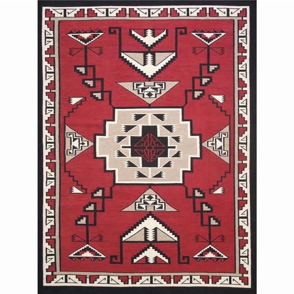 Pasargad Home PNT-362 8x10 Tuscany Reversible Wool Red/Black Area Rug