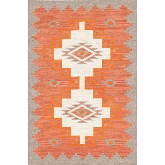 Pasargad Home PNT-406 4x6 Tuscany Reversible Wool Beige/Orange Area Rug