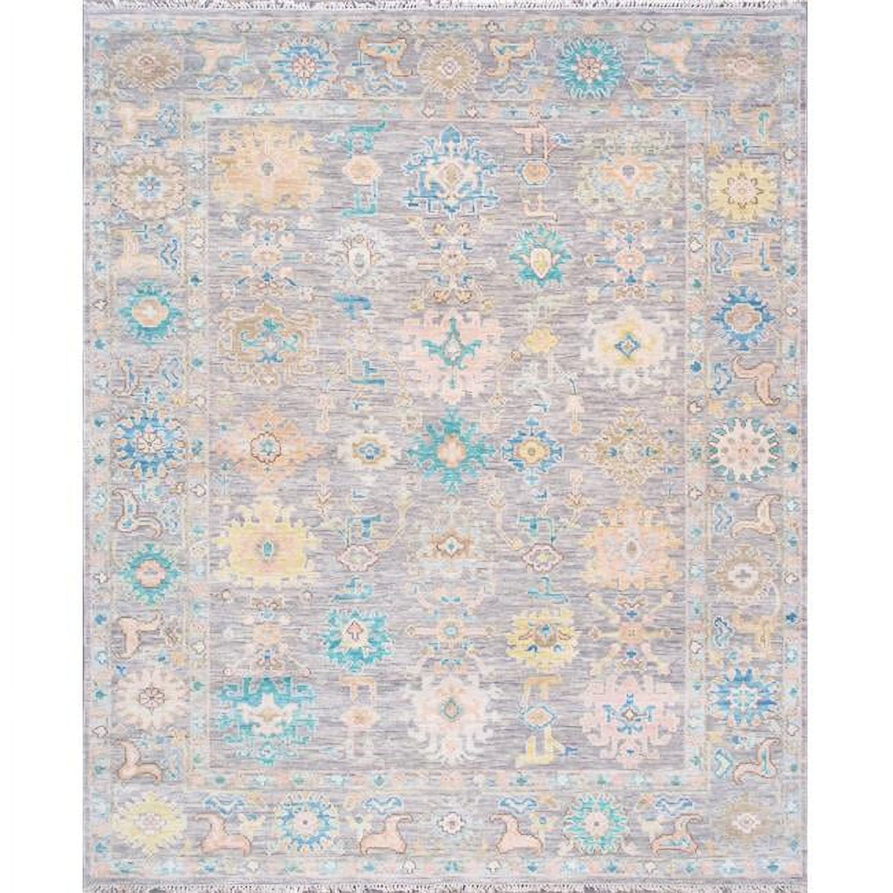 Pasargad Home PRE337 Oushak Collection HandKnotted Wool Silver Area