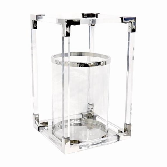 Pasargad Home PSAE-061L Soren Hurricane Candle Lantern, Stailnless Steel & Glass - Large