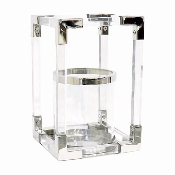 Pasargad Home PSAE-061S Soren Hurricane Candle Lantern, Stailnless Steel & Glass - Small