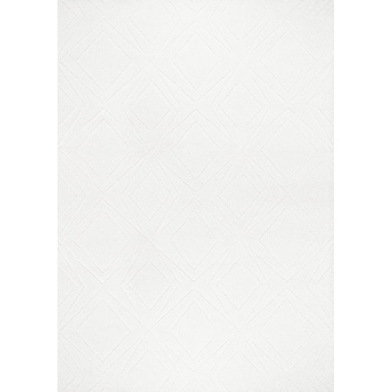 Pasargad Home Paris Shag 10' x 13' Power-Loomed Ivory/Grey Rug - All Ages, Indoors