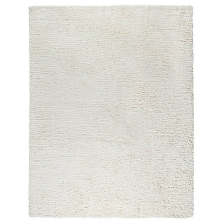 Pasargad Home Paris Shag 4' x 6' Hand-Woven Ivory Rug - All Ages, Indoors