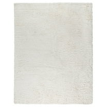 Pasargad Home Paris Shag 4' x 6' Hand-Woven Ivory Rug - All Ages, Indoors