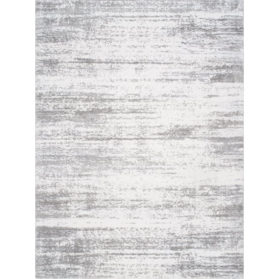 Pasargad Home Paris Shag Collection Power-Loomed Ivory/Grey Area Rug- 8' x 10', For Indoor Space and all Age of Group