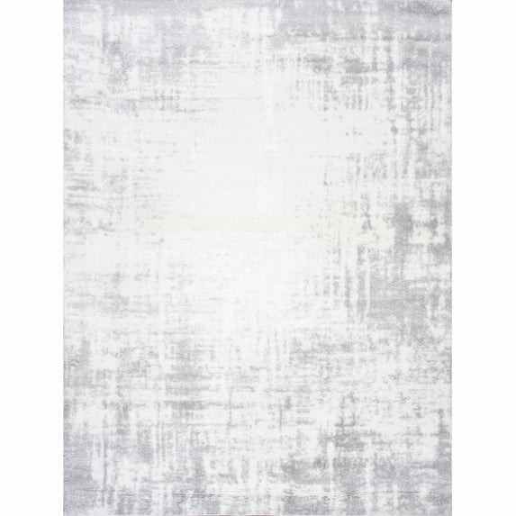 Pasargad Home Paris Shag Collection Power-Loomed Ivory/Grey Area Rug- 9' x 12', For Indoor Space and all Age of Group