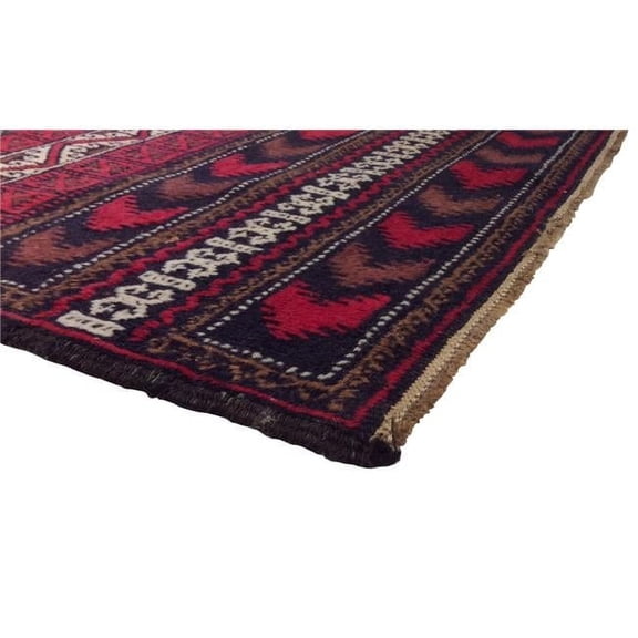 Pasargad Home 044772 Pasargad Home Antique Balouch Collection Camel Lamb's Wool Area Rug- 3'11' X 7' 3'