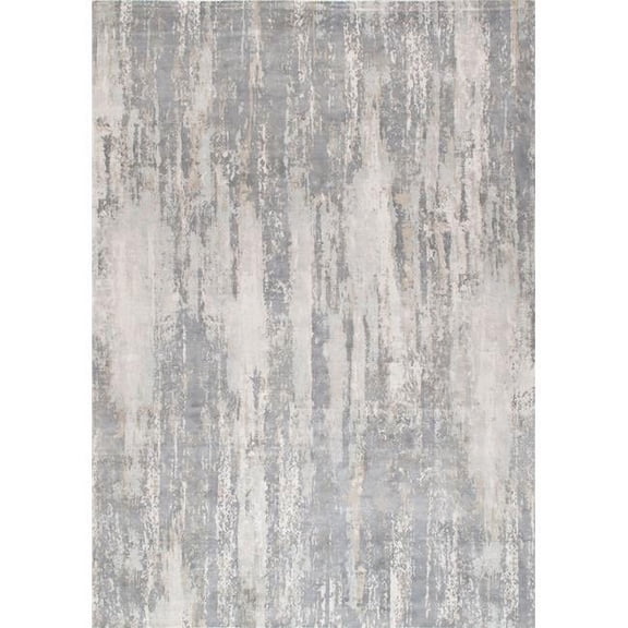 Pasargad Home  Pasargad Home Beverly Collection Hand-Loomed Bamboo Silk Area Rug-12' 0' X 15' 0' - Grey/Ivory