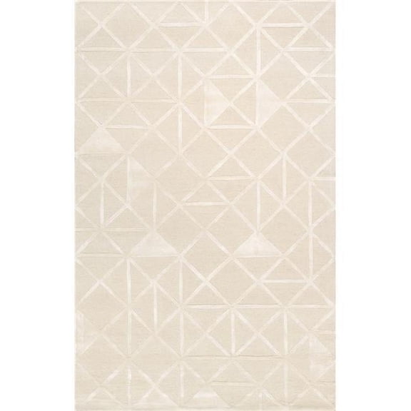 Pasargad Home  Pasargad Home Edgy Collection Hand-Tufted Bamboo Silk & wool Ivory Area Rug - Ivory - 5' 0in. X 8' 0in.